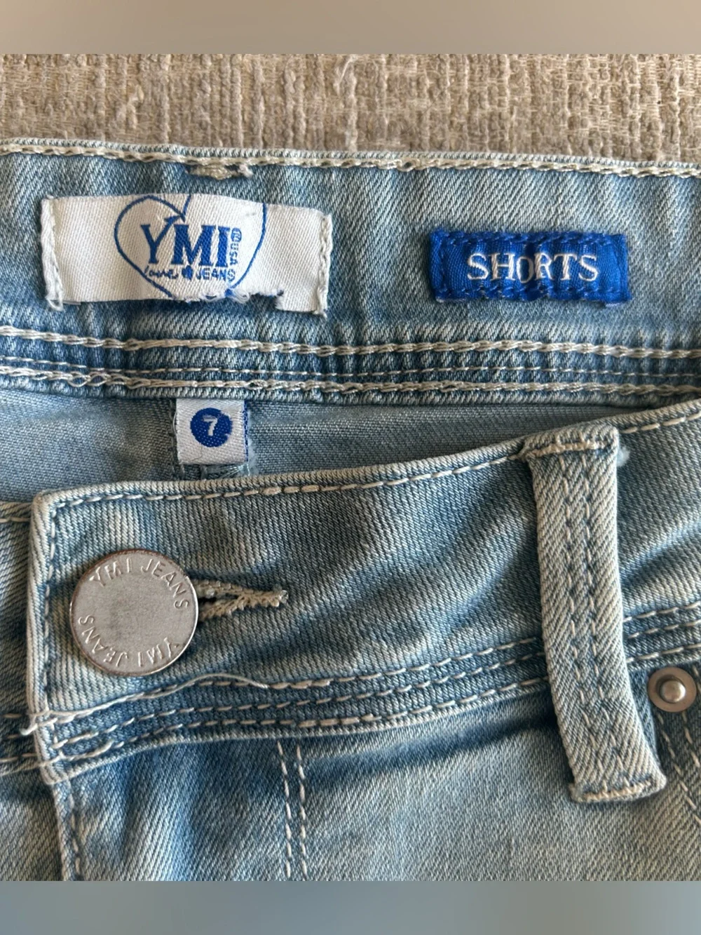 YMI Denim Shorts with Colorful Patch Detail